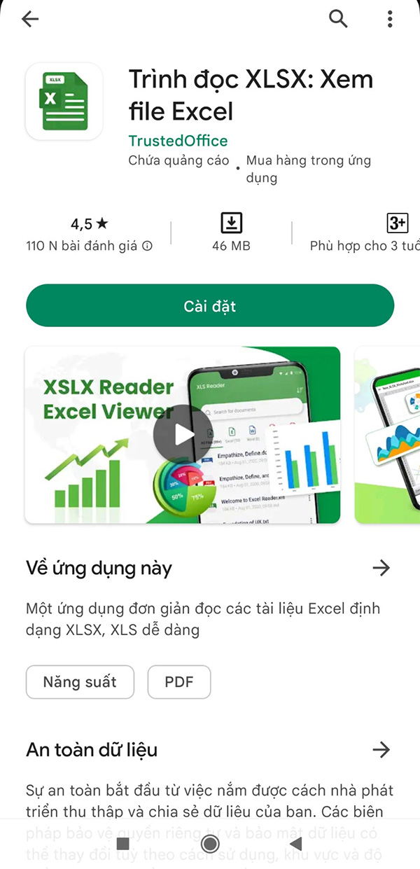 Trình đọc XLSX: Xem file Excel chuyên nghiệp, dễ dàng b2