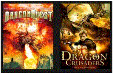 les affiches des films DragonQuest et Dragon Crusaders