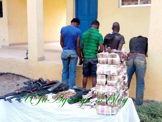 Mountains of Naira Notes: See the Huge Cash Recovered from Armed Robbers in Benin (Photos)