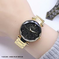 Jam Tangan Dior Rantai - Gold