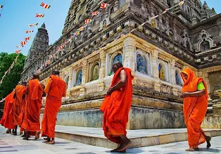 Devotees Circumambulating in Hindu Temple