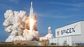 Powerful Space X Rocket Takes Off with Sports Car on Board