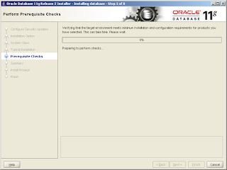 Fig 1.9 Oracle Database 11gR2 Win64 Installation - Perform Prerequisite Checks