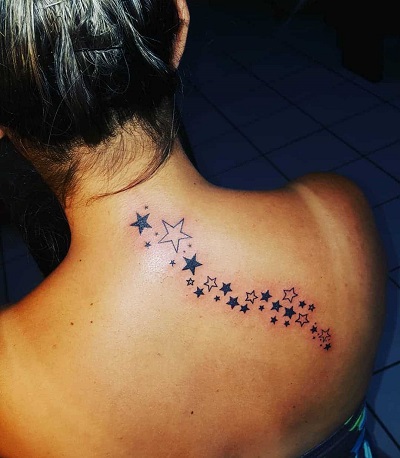 Back Galaxy Minimalist Tattoo star designs