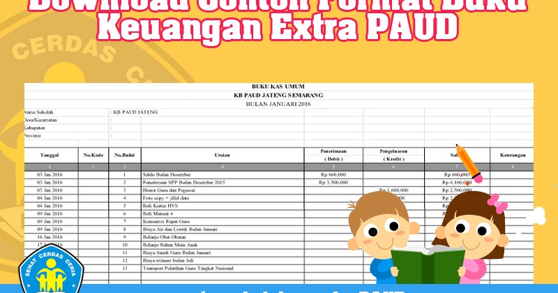 Download Contoh Format Buku Keuangan Extra PAUD  Operator 