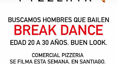 CHILE: Para COMERCIAL se buscan HOMBRES que sean SKATERS  y BAILARINES break dance entre 20 y 30 años