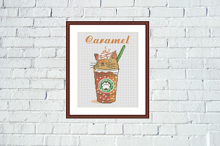 Catpuchino cat cross stitch - Tango Stitch