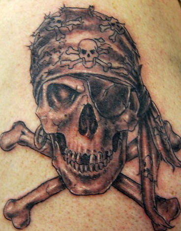 Skull and Bones Tattoo In 3D