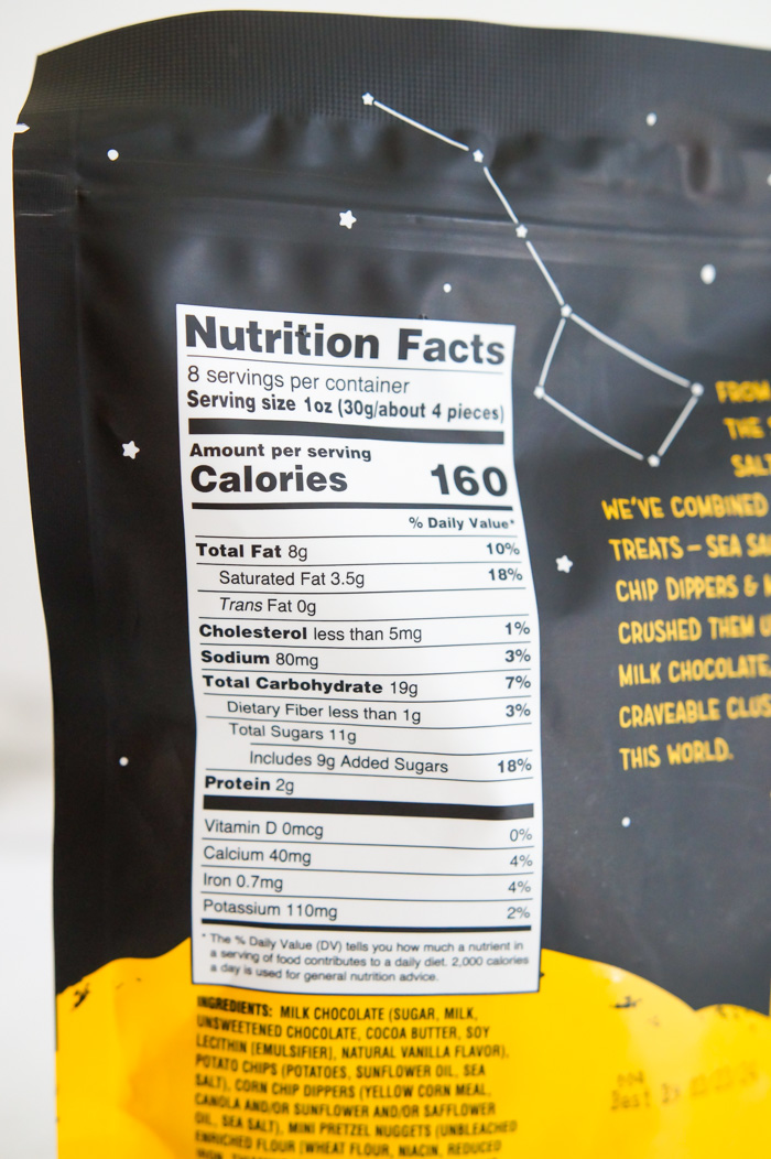 Trader Joe's Snacky Clusters nutrition label