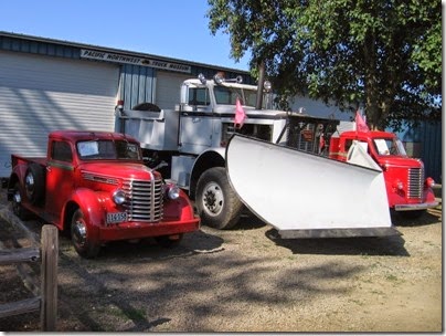 IMG_5158 1959 Oshkosh Snow Plow with 2 Diamond T Trucks at Antique Powerland in Brooks, Oregon on July 31, 2010