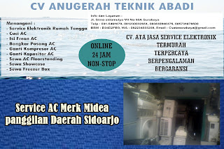 Service AC Merk Midea panggilan Daerah Sidoarjo 