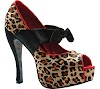 Zapatos elegantes Bettie Page en animal print leopardo y cebra