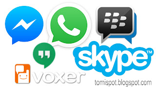 free messaging applications - skype, BBM, hangouts, voxer, whatsapp, facebook messenger