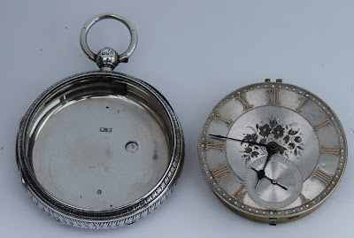 Large Victorian solid sterling silver fusee pocket watch.Fancy dial.Chester 1888
