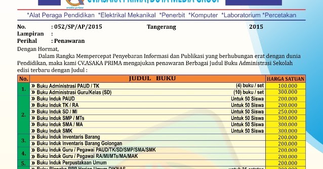 Jual Buku administrasi sekolah PAUD TK SD MI SMP MTs SMA 