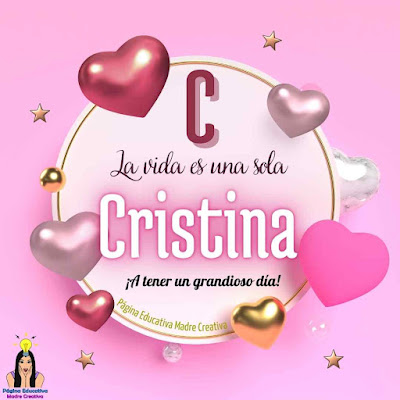 Solapin Nombre Cristina para imprimir gratis - Nombre para descargar