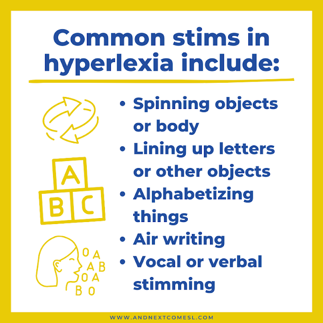 Common stimming behaviors seen in hyperlexic kids