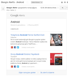 Google Alerts'de Uyari Olusturma