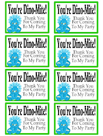 You're Dinomite Thank You Party Favor Tag