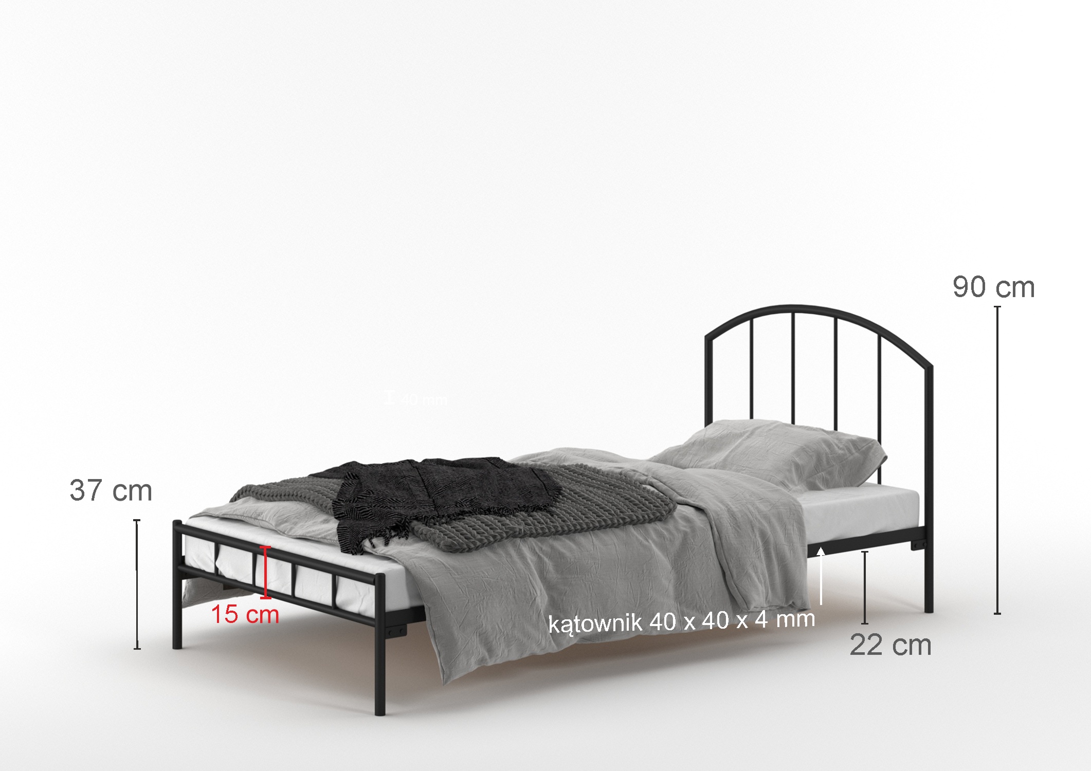 Łóżko metalowe Fabiola (wzór 20P-M