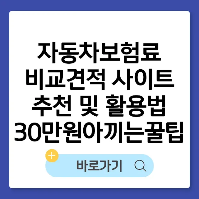 자동차보험료 비교견적 사이트 추천 및 활용법 정리(+연 30만원 아끼는 꿀팁) 썸네일