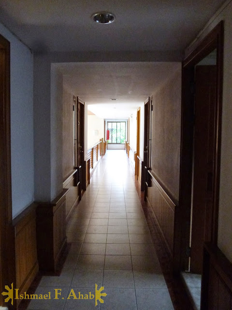 Dark corridor in Moon and Sun Hotel, Chiang Rai