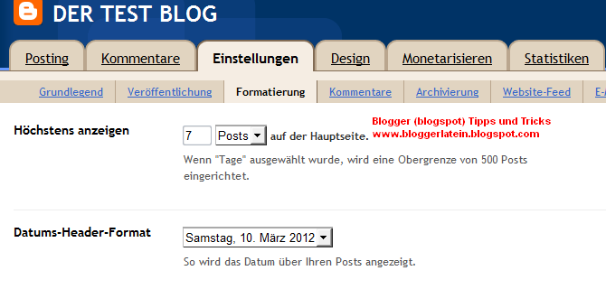 Weniger Posts auf der Startseite bei Blogger Blogspot anzeigen