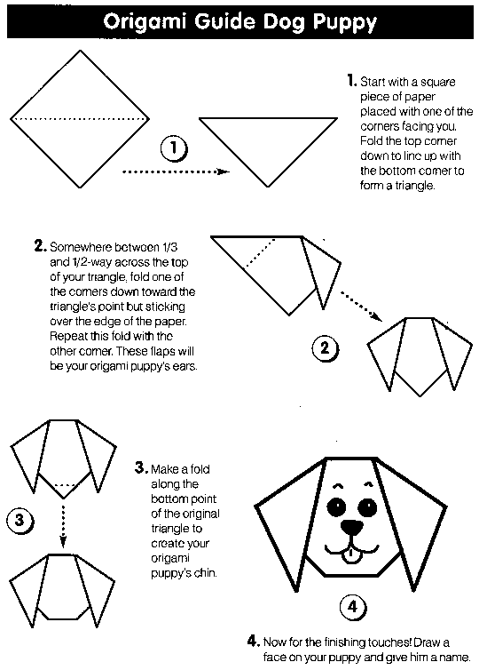 Charlotte's Creative Corner: Origami: Making A Dog's Face