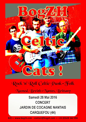 Affiche du concert du groupe breton  BogzH Celtic Cats! Carquefou 28 mai