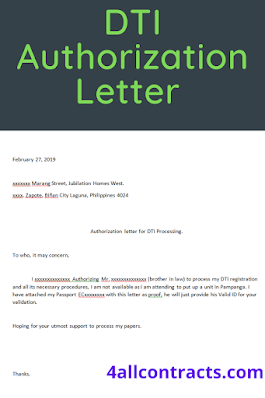 DTI authorization letter