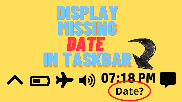 date not showing in taskbar on windows 10