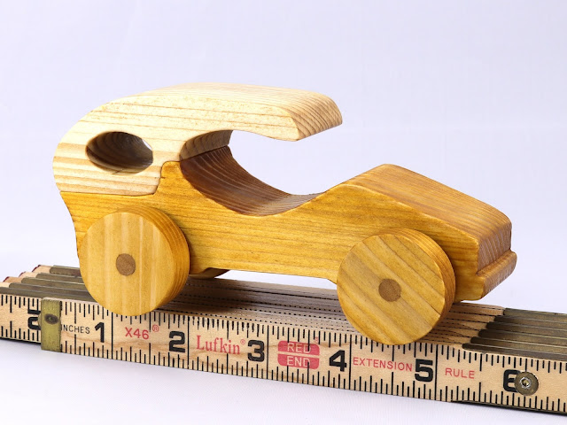 Handmade Wood Toy Car Hot Rod Roadster Coupe From The Speedy Wheels Series