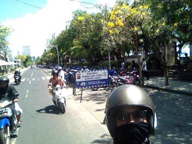 Riding on a motorcycle in Bali