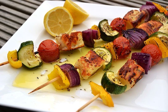 Grilled Halloumi Kebabs