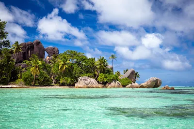 Seychellen - Anse Source d'Argent aus nördlicher Richtung