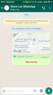 Cara Share Location di WhatsApp