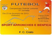 Este sábado dia 23 de Fevereiro, pelas 15h00, jogase a 11ª jornada do . (futebol juniores sport arronches benfica )