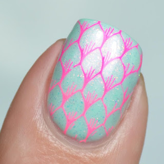 pink dragon nail art