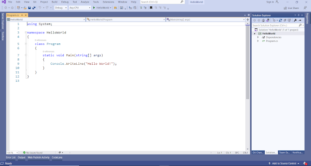 C# Hello World: First Console Application Program