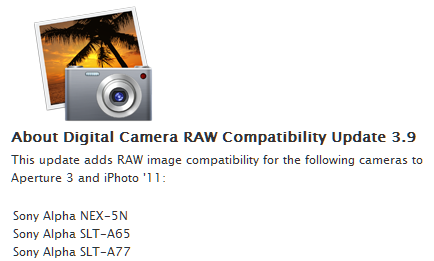 mac osx sony nex raw update