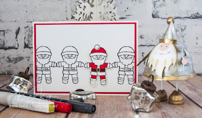 Cookie Cutter Santa's In A Row Get the instructions and materials to make this card here