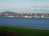 Dundee from the Fife shore of the Firth of Tay