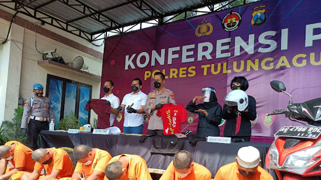 Satreskrim Polres Tulungagung Tangkap Sembilan Pelaku Pengeroyokan Dan Penghasutan, Tiga Diantaranya Dibawah Umur Serta Empat Lainnya DPO