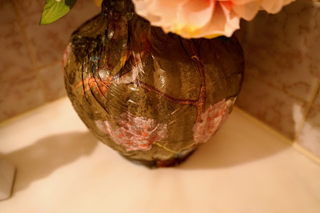 Finished decoupage vase