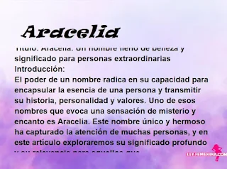 significado del nombre Aracelia