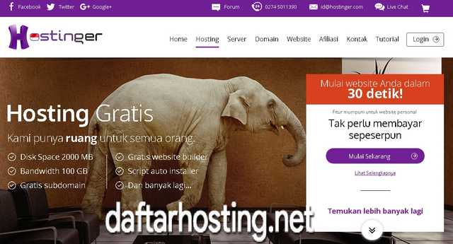Hostinger : hosting dan domain gratis selamanya 