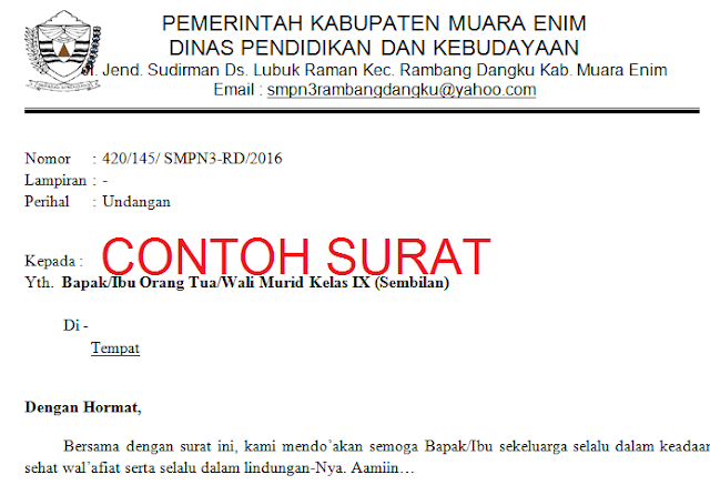 Contoh Surat Undangan Rapat Kelulusan Mail Merge - Info 