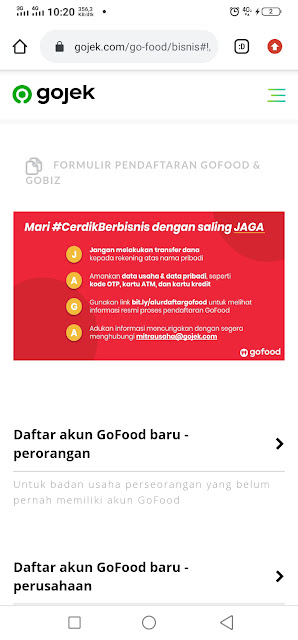 cara daftar GoFood Online