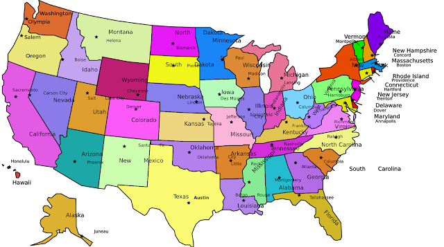 Map USA states