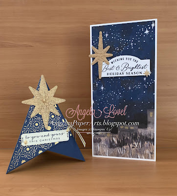 Angela's PaperArts: Stampin Up Stars at Night slimline Christmas card